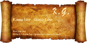 Kampler Gusztáv névjegykártya
