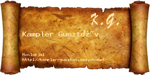 Kampler Gusztáv névjegykártya
